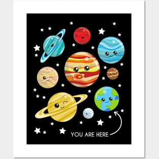 Cute Planets, Kawaii Planets, Space, Cosmos, Stars Posters and Art